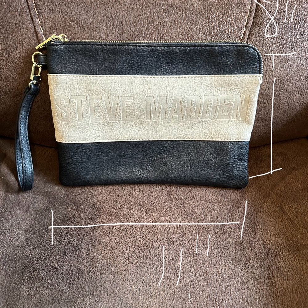 Steve Madden Black and Beige Clutch